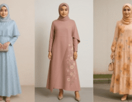 10 Inspirasi Gamis Motif Floral Pastel 2025