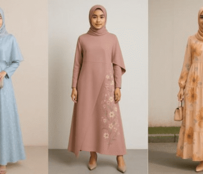 10 Inspirasi Gamis Motif Floral Pastel 2025